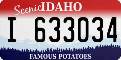 ID license plate I633034