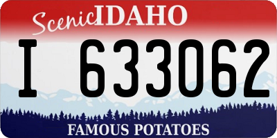 ID license plate I633062