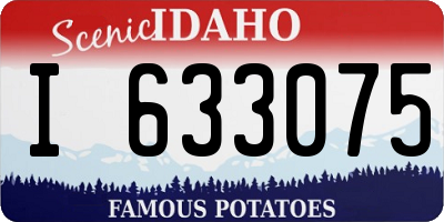 ID license plate I633075