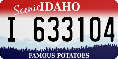 ID license plate I633104