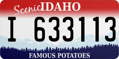 ID license plate I633113