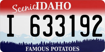 ID license plate I633192
