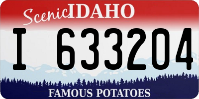ID license plate I633204