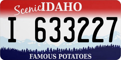ID license plate I633227