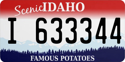 ID license plate I633344