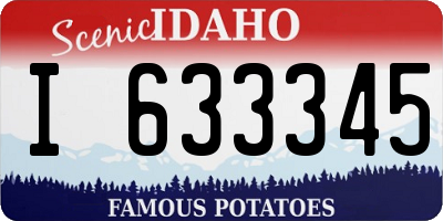 ID license plate I633345
