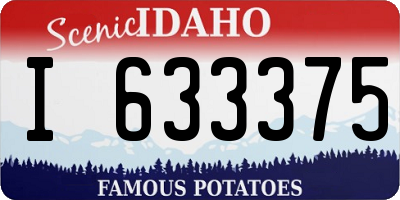 ID license plate I633375