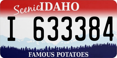 ID license plate I633384