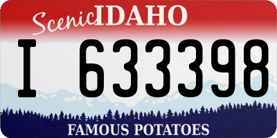 ID license plate I633398