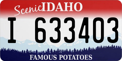 ID license plate I633403