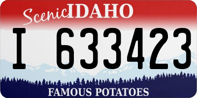 ID license plate I633423