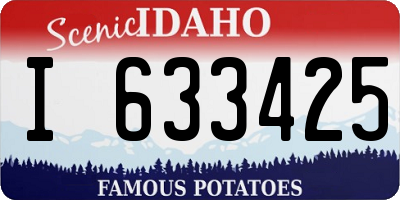 ID license plate I633425