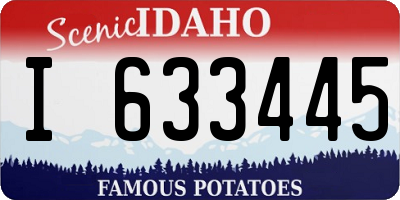 ID license plate I633445