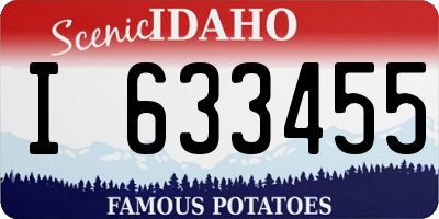 ID license plate I633455