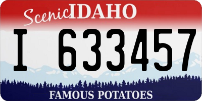 ID license plate I633457