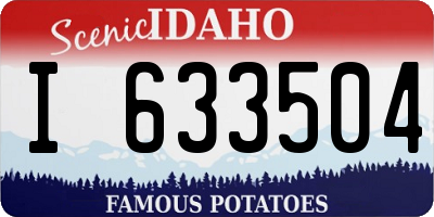 ID license plate I633504