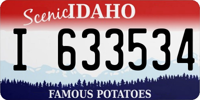 ID license plate I633534