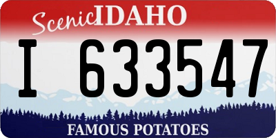 ID license plate I633547