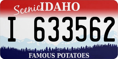 ID license plate I633562