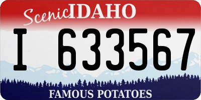 ID license plate I633567
