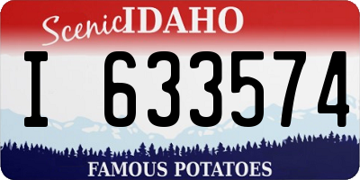 ID license plate I633574