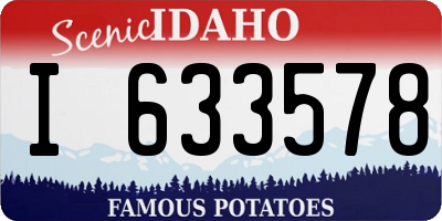 ID license plate I633578