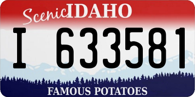 ID license plate I633581