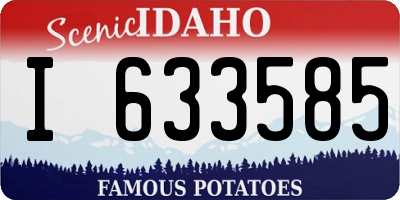 ID license plate I633585