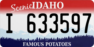 ID license plate I633597