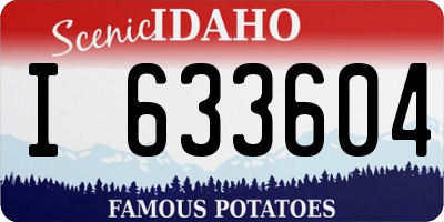 ID license plate I633604