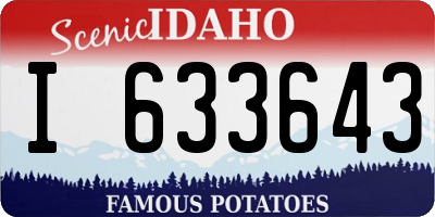 ID license plate I633643
