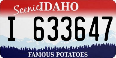 ID license plate I633647