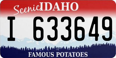 ID license plate I633649