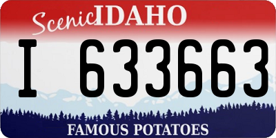 ID license plate I633663