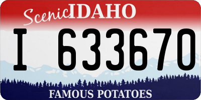 ID license plate I633670