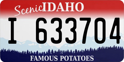 ID license plate I633704
