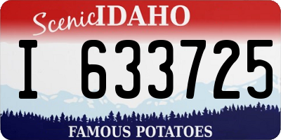ID license plate I633725