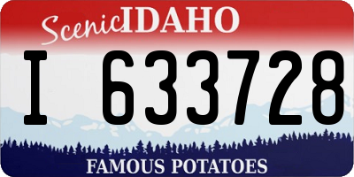 ID license plate I633728