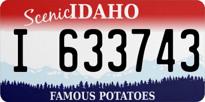 ID license plate I633743