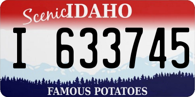 ID license plate I633745