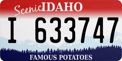 ID license plate I633747