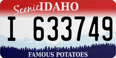 ID license plate I633749