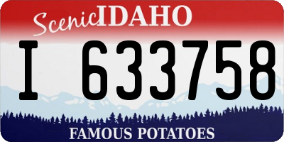 ID license plate I633758