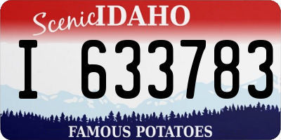 ID license plate I633783
