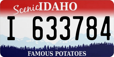 ID license plate I633784