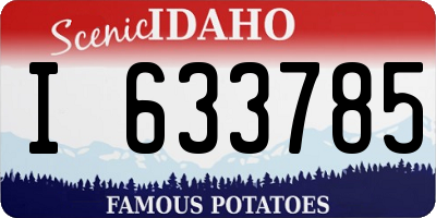 ID license plate I633785