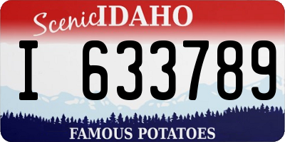 ID license plate I633789