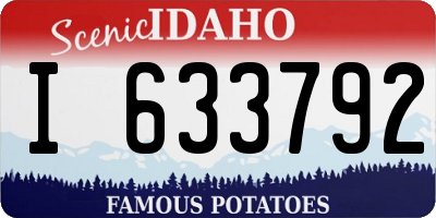 ID license plate I633792