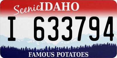 ID license plate I633794