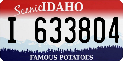 ID license plate I633804